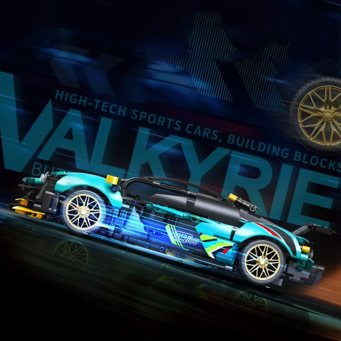 Seturi de blocuri de construcție pentru mașini super sport,  Aston Martin Valkyrie la scară 1:14, 982 de piese [4]