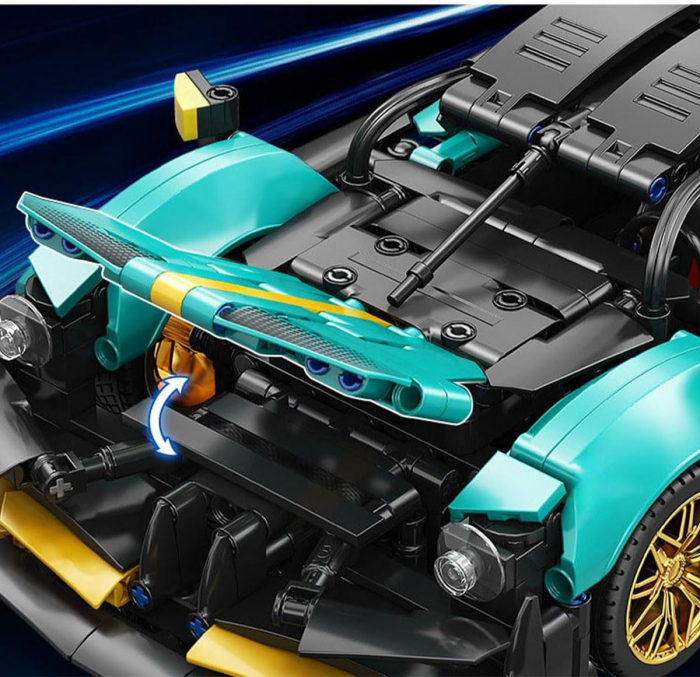 Seturi de blocuri de construcție pentru mașini super sport,  Aston Martin Valkyrie la scară 1:14, 982 de piese [7]