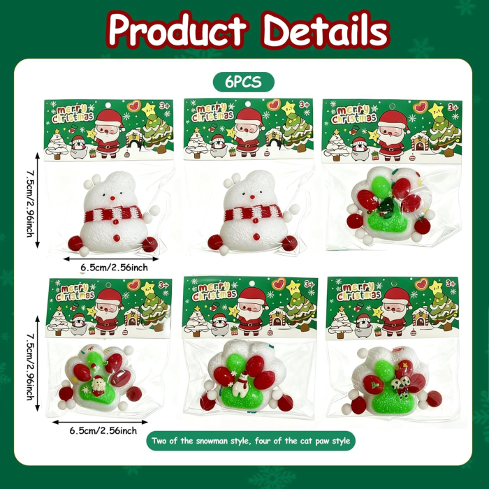 Set de 6 jucarii antistres Squishy cu modele de Craciun [2]