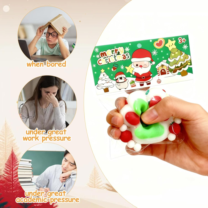 Set de 6 jucarii antistres Squishy cu modele de Craciun [4]