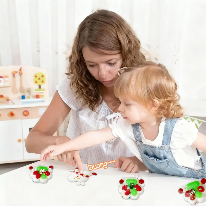 Set de 6 jucarii antistres Squishy cu modele de Craciun [3]