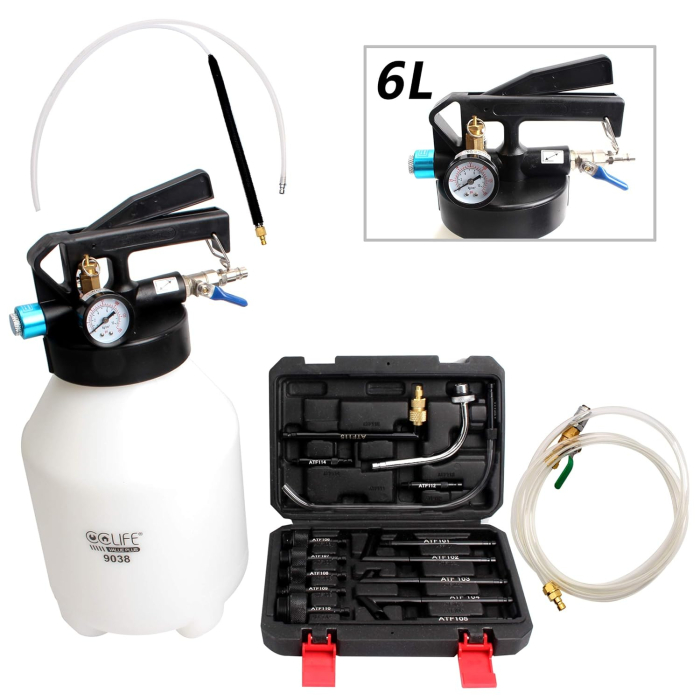 Dispozitiv de schimbare a uleiului cutiilor automate cu aer comprimat 6L cu 15 adaptoare [5]