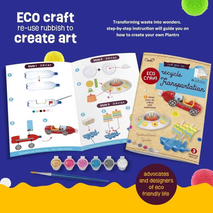 Set de artizanat pentru copii cu upcycling ghivece de flori DIY, set creativ pentru copii 3-12 ani [6]