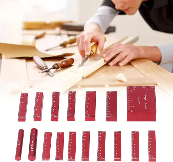 Set de etaloane pentru debitare lemn si metale usoare 17 piese aluminiu [2]