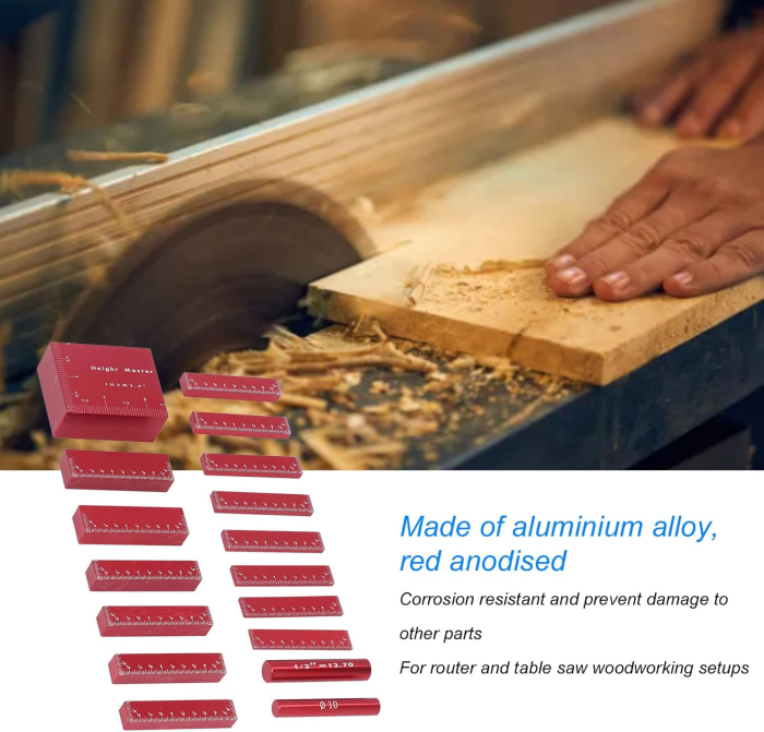 Set de etaloane pentru debitare lemn si metale usoare 17 piese aluminiu [4]