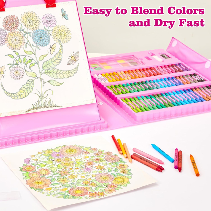 Set de pictura si colorat cu acurele, creioane colorate, vopsele, 290 piese [6]