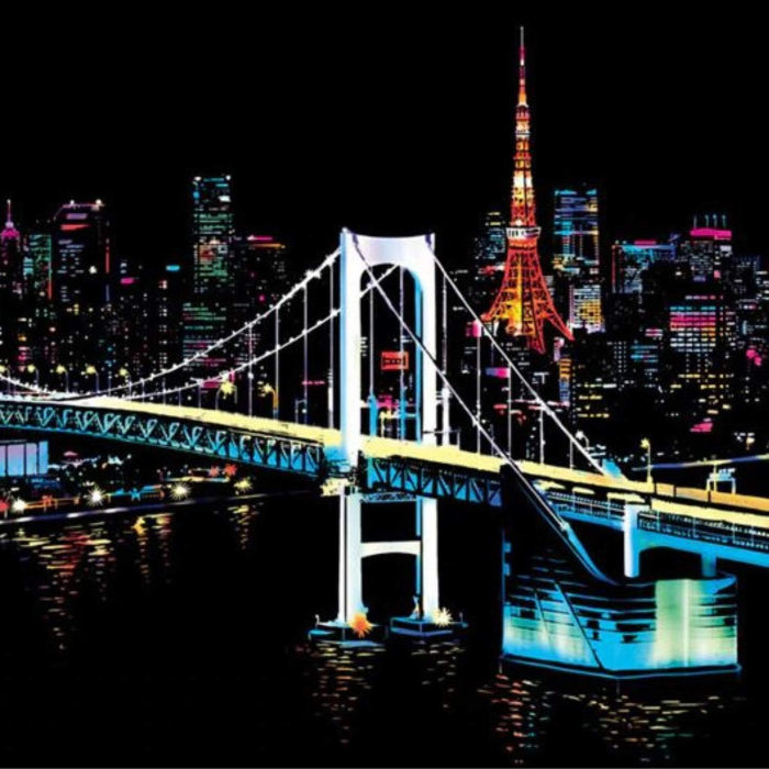 Fișe de activități DIY pentru adulți și copii, desene pentru răzuit, Tokyo, Canada și Victoria, 3x40,5 x 28,5 cm [8]