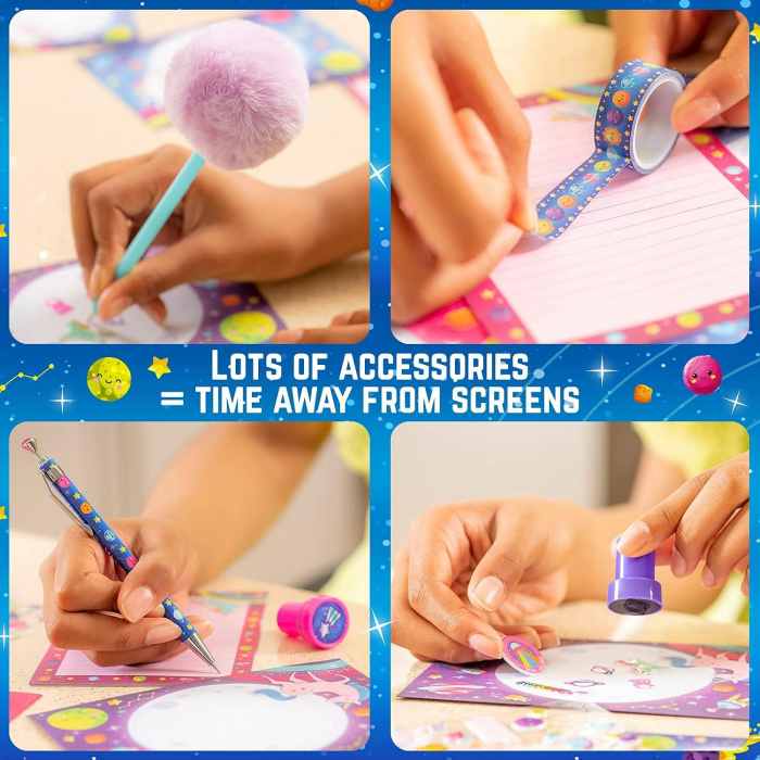 Set de scris si artizanat cu Unicorn pentru fete, albastru, 45 piese [3]