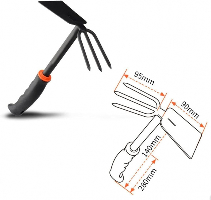 Sapa mica de gradina, din metal cu maner de plastic, 280 cm [4]