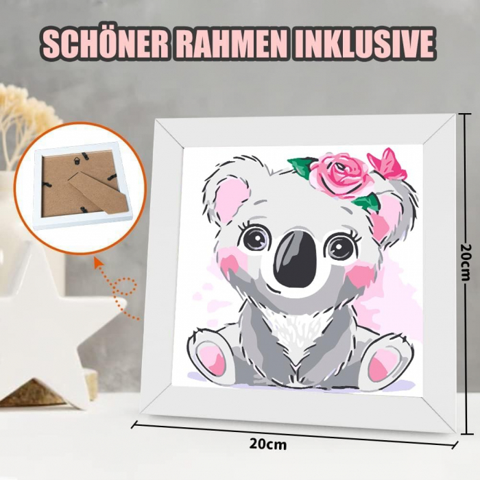 Set pictura Koala cu rama lemn 20x20 cm [2]