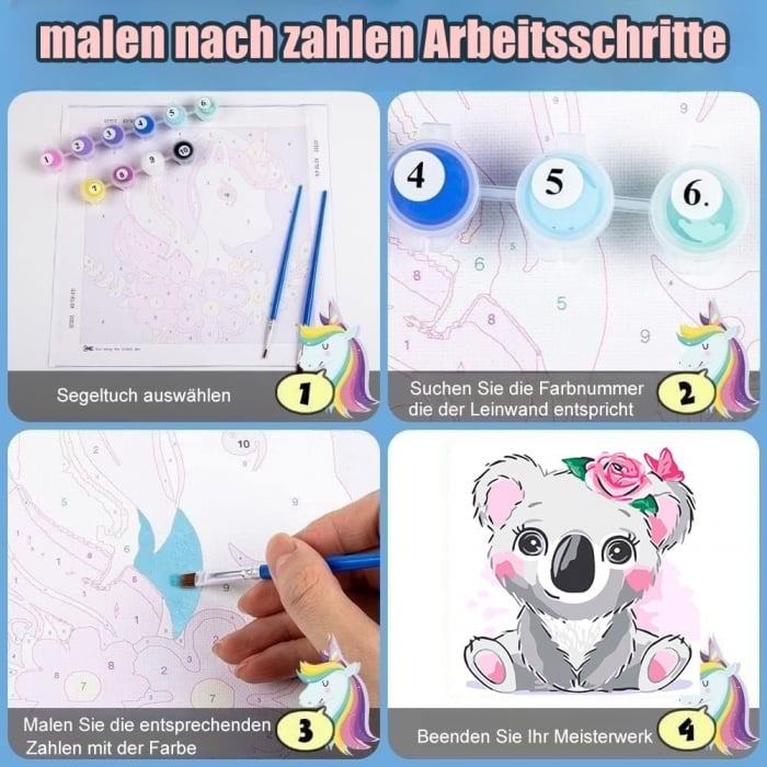Set pictura Koala cu rama lemn 20x20 cm [6]