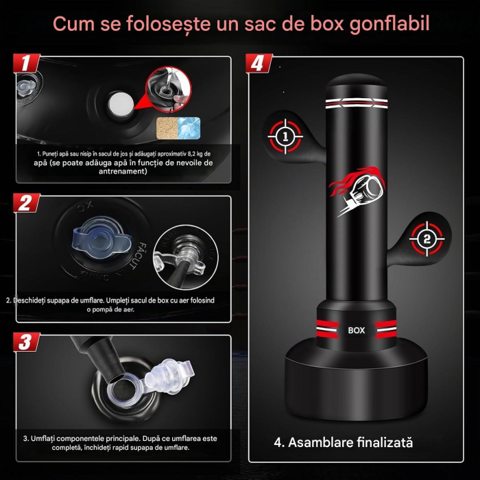 Set sac de box neumplut cu mănuși, coarda sarit, pompa [7]