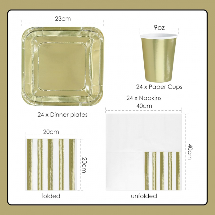 Set vesela unica folosinta petreceri 72 buc-farfurii, servetele, pahare [2]