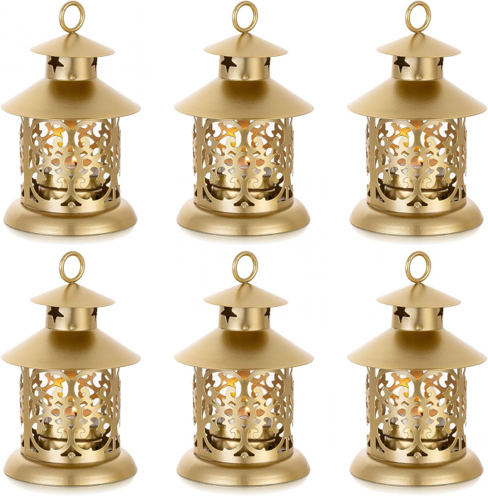 Sfesnice/suporti metalici lumanari in stil rustic, set 6 bucati [1]