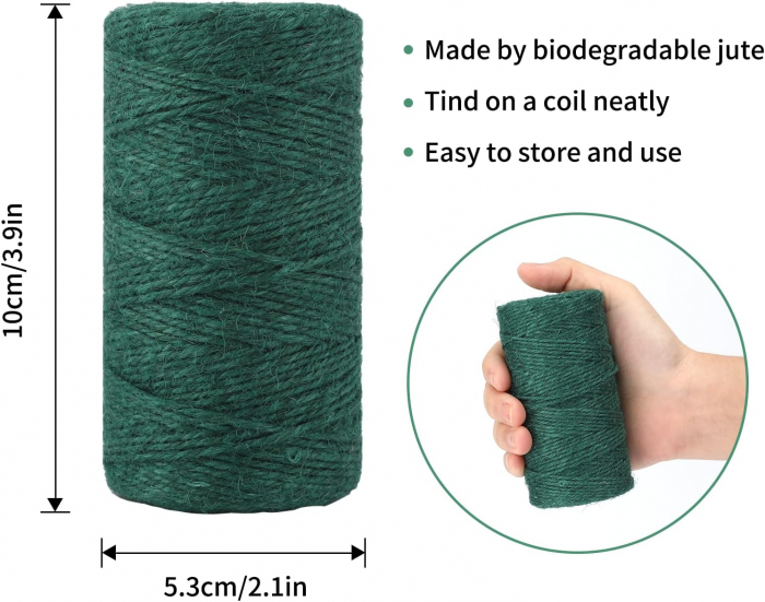 Sfoara din iuta verde impletita, 2mm grosime, 100m [3]