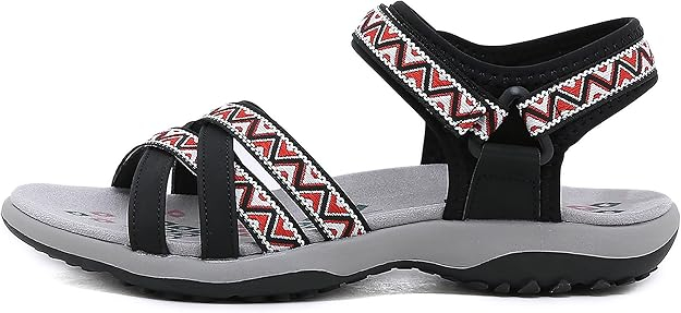 Sandale de vara usore, confortabile, negru cu rosu, mărimea: 39 EU [2]
