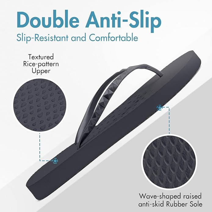 Slapi de vara usori, cu separator deget, negri, marimea 37/38 [4]