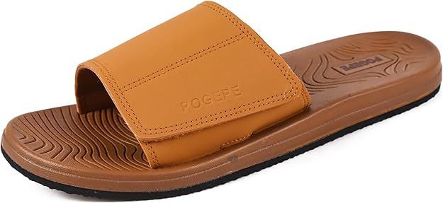Slapi eleganti cu fixare velcro, talpa din spuma EVA cu elasticitate ridicată, impermeabili, anti-alunecare, Maro 40 [1]