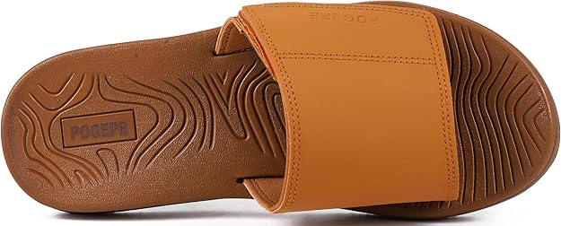 Slapi eleganti cu fixare velcro, talpa din spuma EVA cu elasticitate ridicată, impermeabili, anti-alunecare, Maro 42 [2]