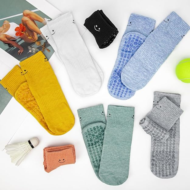 Set 6 Perechi Șosete Antiderapante Damă, pentru Yoga, Pilates, Dans și Fitness, 35-40 [4]