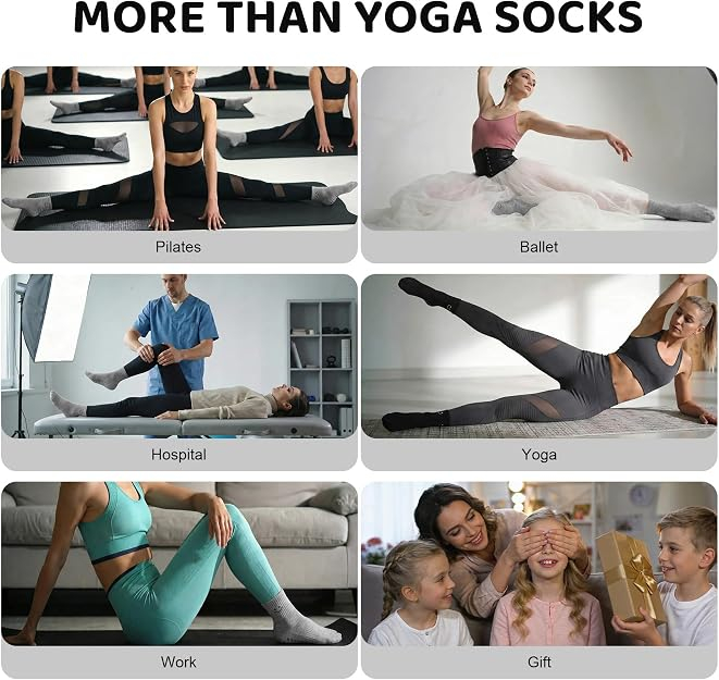 Set 6 Perechi Șosete Antiderapante Damă, pentru Yoga, Pilates, Dans și Fitness, 35-40 [7]