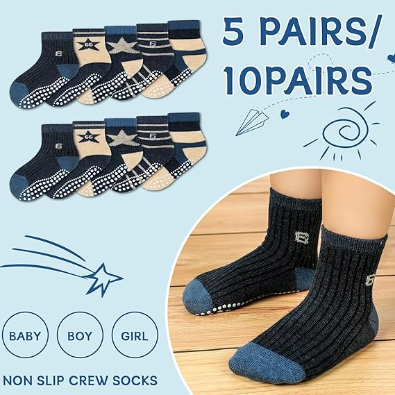 Sosete groase antiderapante p-entru copii, set 10 perechi 4-7 ani [4]