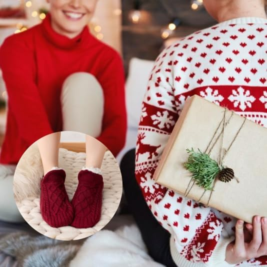 Sosete termice groase de iarna, din lana, antiderapante, 35-39 [6]