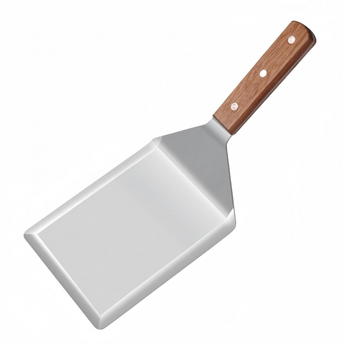 Spatula din otel inoxidabil pentru gratar latime 12.7 cm, maner lemn [1]