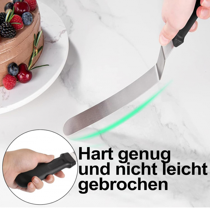 Spatule flexibile din otel inoxidabil pentru decoratiuni prajituri, set 4 bucati [4]