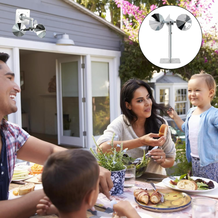 Sperietoare de pasari din aliminiu cu rotatie reflexiva de 360° pentru balcon, gradina, curte [2]