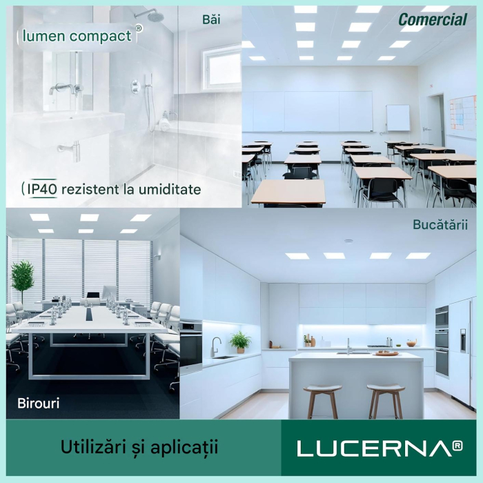 Spoturi LED încastrate, 230 V, 6500 K, 9W, 14.5x14.5 cm, set 6 bucati [5]