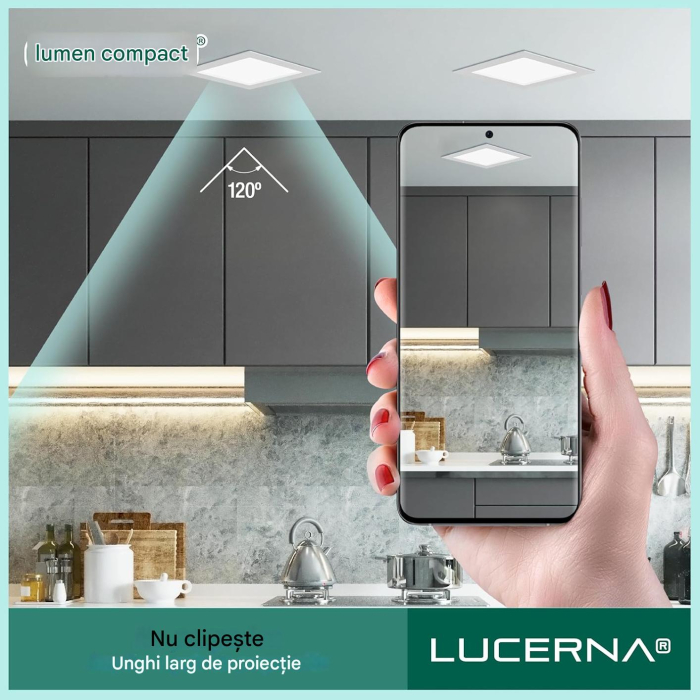 Spoturi LED încastrate, 230 V, 6500 K, 9W, 14.5x14.5 cm, set 6 bucati [3]