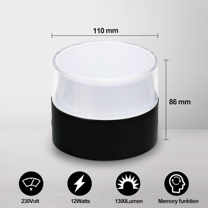 Spoturi rotunde de plafon 4x12W, 1200lm, 3 tente culoare [6]