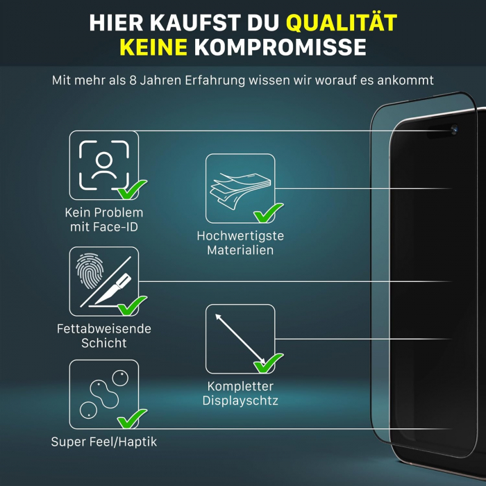 Sticla protectie ecran iphone 16 pro 6,3" set 2 bucati [4]
