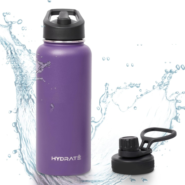 Sticla sport din otel inoxidabil, termoizolanta, cu 2 capace, 1 L [1]