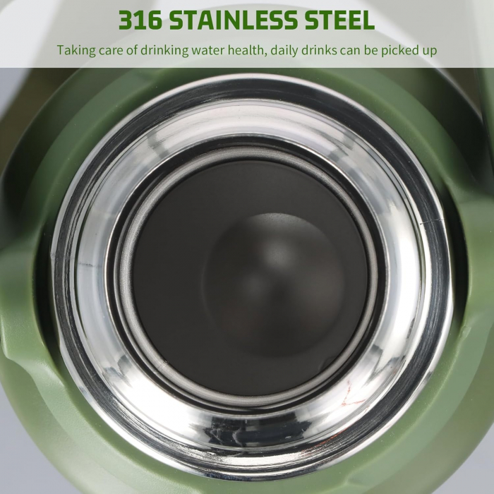 Termos din oțel inoxidabil 1,2 l, etanș, pentru băuturi calde, cu mâner transport, fără BPA (alb) [4]