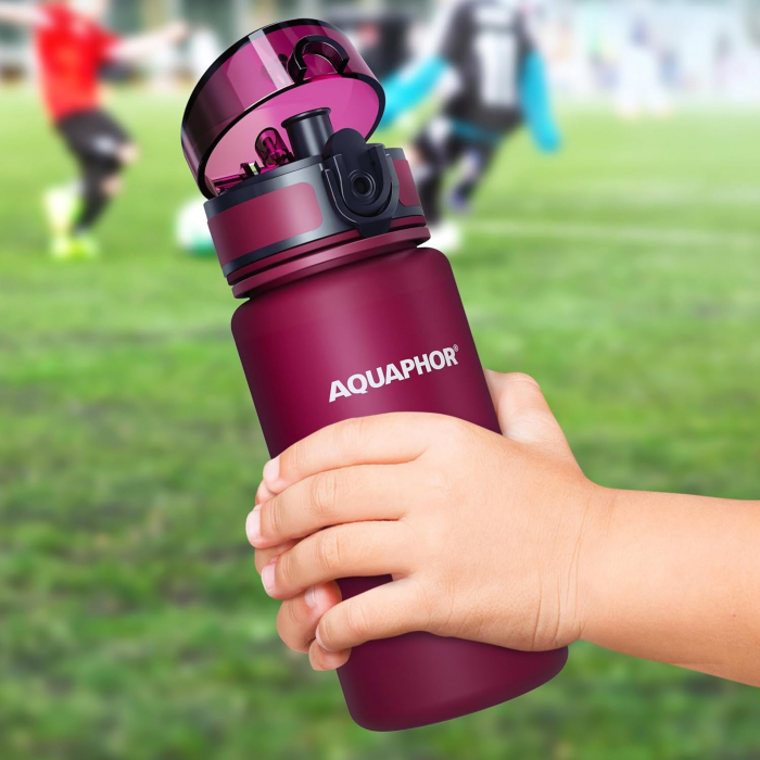 Sticla sport din plastic fara BPA, anticurgere, cu filtru de carbune activ, 350 ml [8]