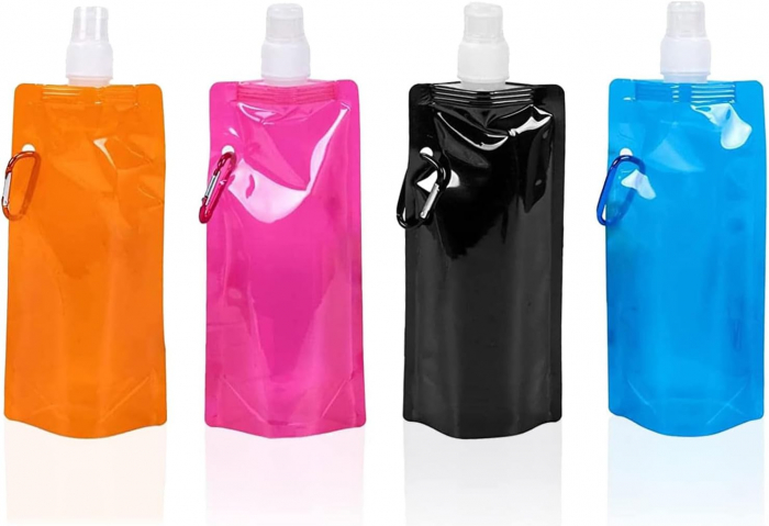 Sticle pliabile reutilizabile din plastic pentru lichide, set 4 bucati [1]