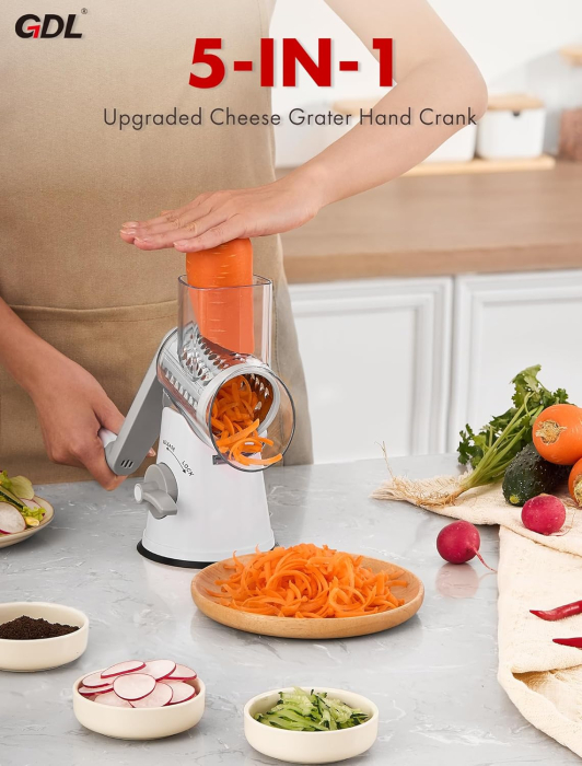 Razatoare cu manivela si 5 tamburi pentru legume [8]