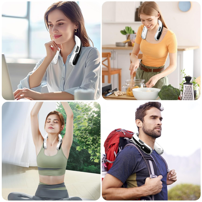 Ventilator de gât portabil, baterie reîncărcabilă de 6000 mAh, pliabil cu 3 viteze [8]