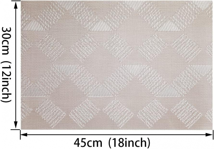 Suport de farfurii pentru servirea mesei 45x30 cm, set 8 bucati, crem cu model [2]