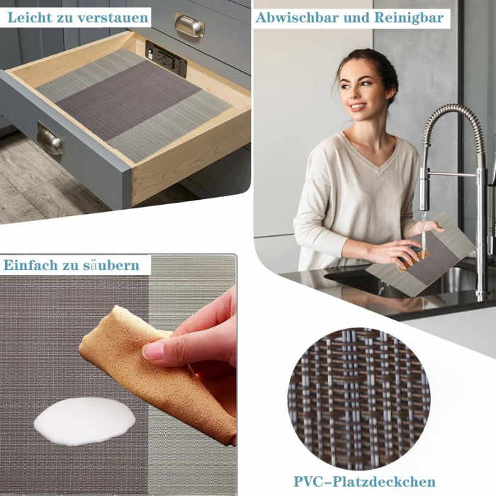 Suport de farfurii pentru servirea mesei 45x30 cm, set 8 bucati, cafea maro [5]