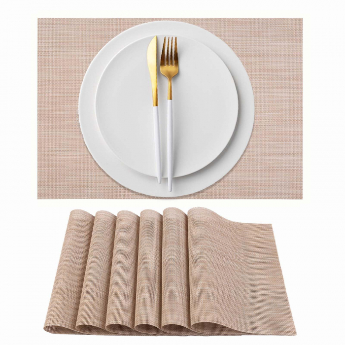 Suport de farfurii pentru servirea mesei 46x33 cm, CREM set 6 bucati [1]