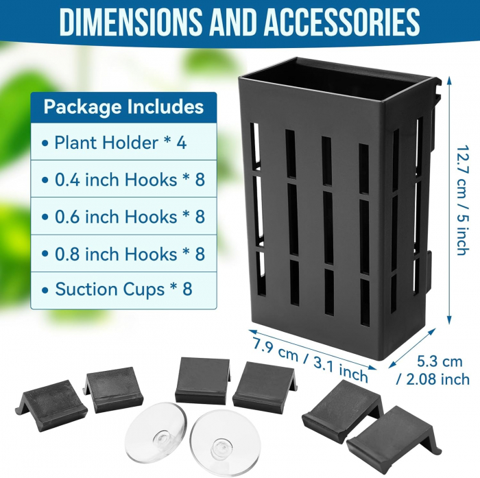 Suport din plastic pentru plante de acvariu 5.28x7.87x12.7 cm [6]