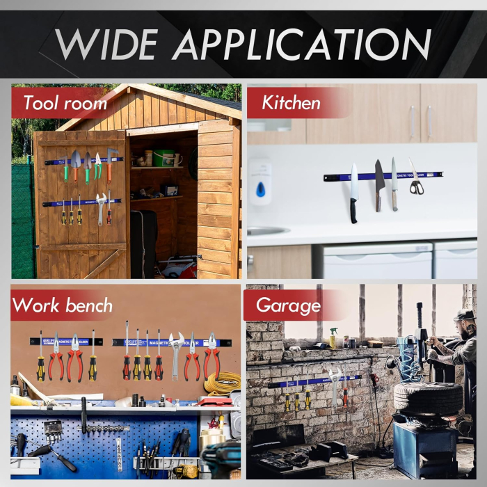 Suporti magnetici 2x23cm, 2x37cm pentru cutite bucatarie, scule, etc, set 4 bucati [4]