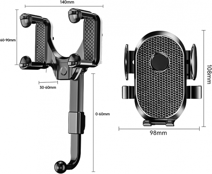 Suport auto pentru telefon cu fixare pe oglinda si rotire 360° [7]