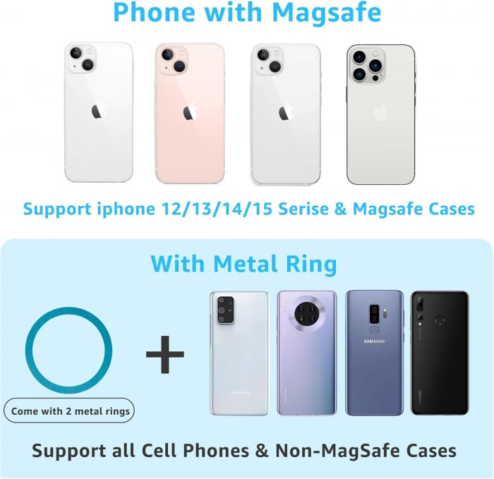 Suport magnetic pentru telefon, Compatibil cu iPhone 15 14 13 12 Pro Max [6]