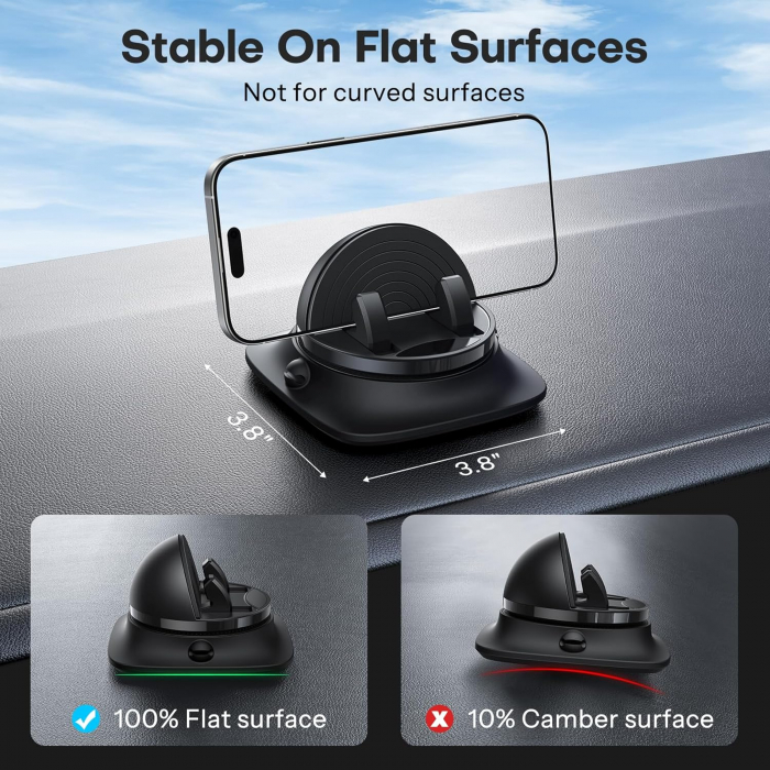 Suport universal autoadeziv pentru telefon mobil, Rotire 360 ​​, negru [3]