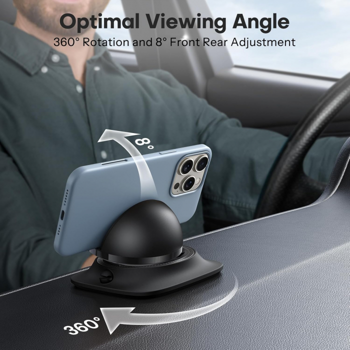 Suport universal autoadeziv pentru telefon mobil, Rotire 360 ​​, negru [4]