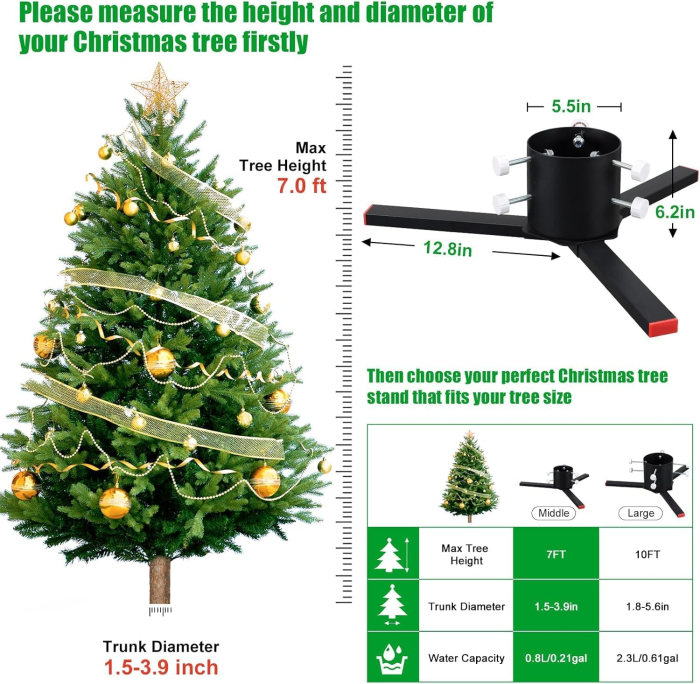 Suport metalic pentru brad sarbatori de iarna, grosime 3.8-9 cm [5]